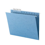 Tuff Hanging Folders With Easy Slide Tab, Letter Size, 1-3-cut Tab, Blue, 18-box