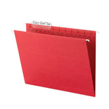 Tuff Hanging Folders With Easy Slide Tab, Letter Size, 1-3-cut Tab, Red, 18-box