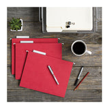 Tuff Hanging Folders With Easy Slide Tab, Letter Size, 1-3-cut Tab, Red, 18-box