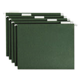 Hanging Folders, Letter Size, 1-5-cut Tab, Standard Green, 25-box