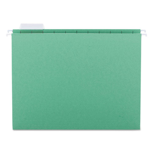 Colored Hanging File Folders, Letter Size, 1-5-cut Tab, Green, 25-box