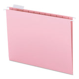 Colored Hanging File Folders, Letter Size, 1-5-cut Tab, Pink, 25-box