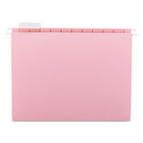 Colored Hanging File Folders, Letter Size, 1-5-cut Tab, Pink, 25-box