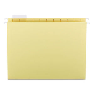 Colored Hanging File Folders, Letter Size, 1-5-cut Tab, Yellow, 25-box