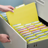 Fastab Hanging Folders, Letter Size, 1-3-cut Tab, Yellow, 20-box