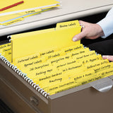 Fastab Hanging Folders, Letter Size, 1-3-cut Tab, Yellow, 20-box