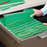 Fastab Hanging Folders, Letter Size, 1-3-cut Tab, Green, 20-box