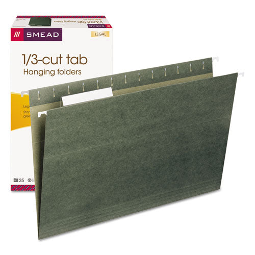 Hanging Folders, Legal Size, 1-3-cut Tab, Standard Green, 25-box