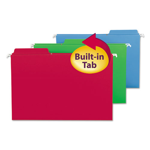 Fastab Hanging Folders, Legal Size, 1-3-cut Tab, Assorted, 18-box