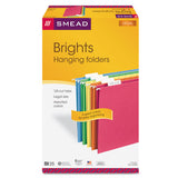 Colored Hanging File Folders, Legal Size, 1-5-cut Tab, Assorted, 25-box