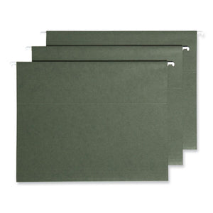 100% Recycled Hanging File Folders With Protab Kit, Letter Size, 1-3-cut, Standard Green