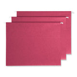Colored Hanging File Folders With Protab Kit, Letter Size, 1-3-cut, Red