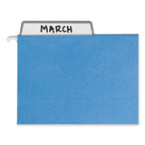 Colored Hanging File Folders With Protab Kit, Letter Size, 1-3-cut, Blue