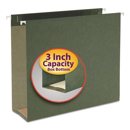 Box Bottom Hanging File Folders, Letter Size, Standard Green, 25-box