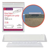 Poly Index Tabs And Inserts For Hanging File Folders, 1-3-cut Tabs, White-clear, 3.5" Wide, 25-pack