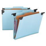 Fastab Hanging Pressboard Classification Folders, Letter Size, 1 Divider, Blue