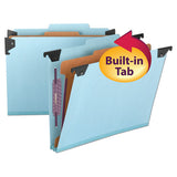 Fastab Hanging Pressboard Classification Folders, Letter Size, 1 Divider, Blue