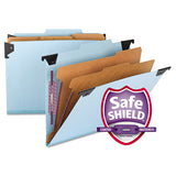 Fastab Hanging Pressboard Classification Folders, Legal Size, 2 Dividers, Blue