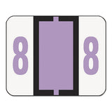 Numerical End Tab File Folder Labels, 8, 1 X 1.25, White, 500-roll