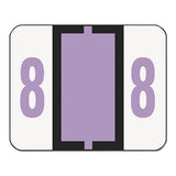 Numerical End Tab File Folder Labels, 8, 1 X 1.25, White, 500-roll