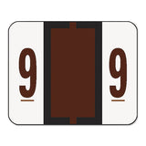 Numerical End Tab File Folder Labels, 9, 1 X 1.25, White, 500-roll