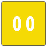 Numerical End Tab File Folder Labels, 0, 1.5 X 1.5, Yellow, 250-roll