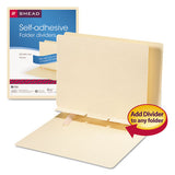 Self-adhesive Folder Dividers For Top-end Tab Folders, Prepunched For Fasteners, Letter Size, Manila, 100-box