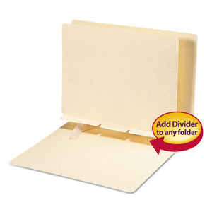 Self-adhesive Folder Dividers For Top-end Tab Folders, Prepunched For Fasteners, Letter Size, Manila, 100-box