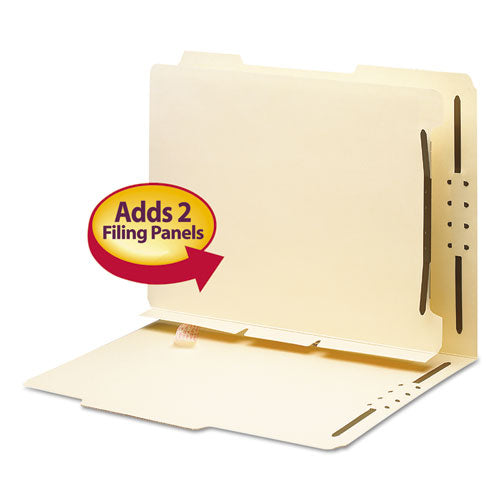 Self-adhesive Folder Dividers For Top-end Tab Folders W- 2-prong Fasteners, Letter Size, Manila, 25-pack
