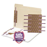 Safeshield Fasteners, 2" Capacity, 2.75" Center To Center, Purple, 50-box