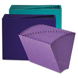 Heavy-duty Indexed Expanding Open Top Color Files, 21 Sections, 1-21-cut Tab, Letter Size, Purple