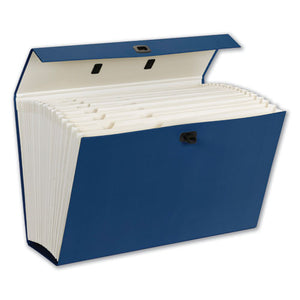 Expanding File Box, 16.63" Expansion, 19 Sections, 1-19-cut Tab, Legal Size, Blue