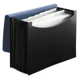 12-pocket Poly Expanding File, 0.88" Expansion, 12 Sections, 1-6-cut Tab, Letter Size, Black-blue
