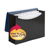 12-pocket Poly Expanding File, 0.88" Expansion, 12 Sections, 1-6-cut Tab, Letter Size, Black-blue