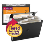 Step Index Organizer, 12 Sections, 1-6-cut Tab, Letter Size, Black