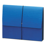 Extra-wide Expanding Wallets W- Elastic Cord, 5.25" Expansion, 1 Section, Letter Size, Navy Blue