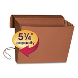 Extra-wide Expanding Wallets W- Elastic Cord, 5.25" Expansion, 1 Section, Letter Size, Redrope