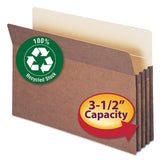 100% Recycled Top Tab File Pockets, 3.5" Expansion, Letter Size, Redrope, 25-box