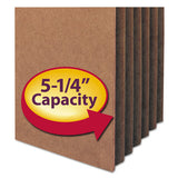 100% Recycled Top Tab File Pockets, 5.25" Expansion, Letter Size, Redrope, 10-box