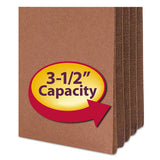 Redrope Drop-front File Pockets W- Fully Lined Gussets, 3.5" Expansion, Letter Size, Redrope, 10-box