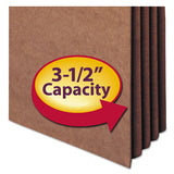 Redrope Tuff Pocket Drop-front File Pockets W- Fully Lined Gussets, 3.5" Expansion, Letter Size, Redrope, 10-box