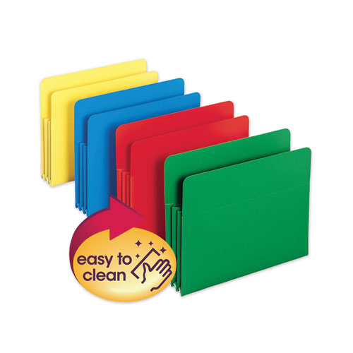 Poly Drop Front File Pockets, 3.5