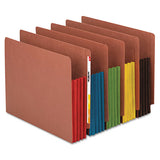 Redrope Drop-front End Tab File Pockets W- Fully Lined Colored Gussets, 3.5" Expansion, Letter Size, Redrope-blue, 10-box