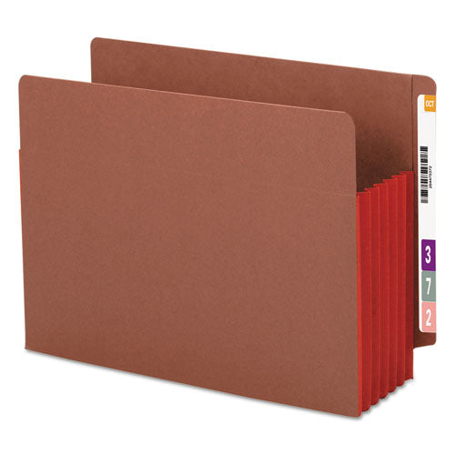 Redrope Drop-front End Tab File Pockets W- Fully Lined Colored Gussets, 5.25