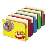 Colored File Pockets, 3.5" Expansion, Legal Size, Assorted, 5-pack