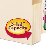 Manila End Tab File Pockets, 3.5" Expansion, Letter Size, Manila, 25-box