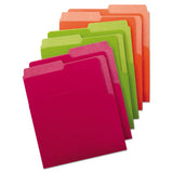 Organized Up Heavyweight Vertical File Folders, 1-2-cut Tabs, Letter Size, Assorted, 6-pack