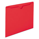Colored File Jackets With Reinforced Double-ply Tab, Straight Tab, Letter Size, Red, 100-box