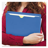Colored File Jackets With Reinforced Double-ply Tab, Straight Tab, Letter Size, Blue, 50-box