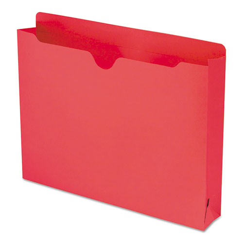 Colored File Jackets With Reinforced Double-ply Tab, Straight Tab, Letter Size, Red, 50-box